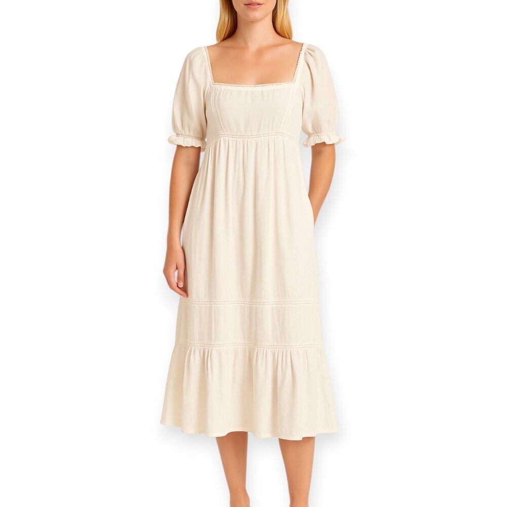 Reformation Bekkah Dress in Cream, Size M NWT